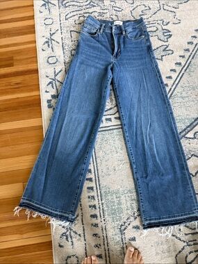 Frame Denim le slim palazzo Wide Leg Jeans in Blue